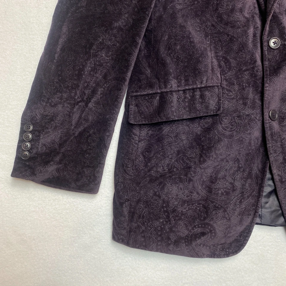 Blazer de terciopelo Bachrach para hombre 38R púrpura cachemir abrigo deportivo chaqueta de esmoquin Foto 4 de 4