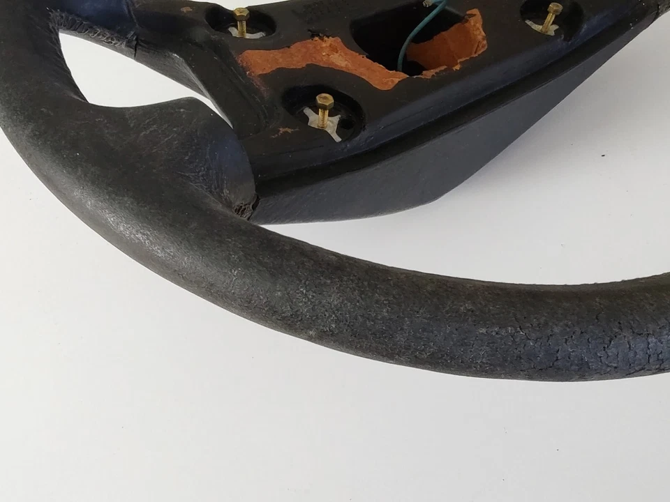 OEM Audi 85 4000s Quattro 80 90? Volante de cuero con daños solares #443419655C Foto 4 de 4