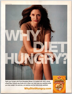 2007 Post Shredded Wheat Cereal Rich In Fiber Exercise Cut Calories Print Ad