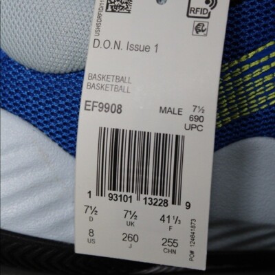 Adidas D.O.N. Issue #1 Basketball Shoes Size 8 EF9908 Glory Blue