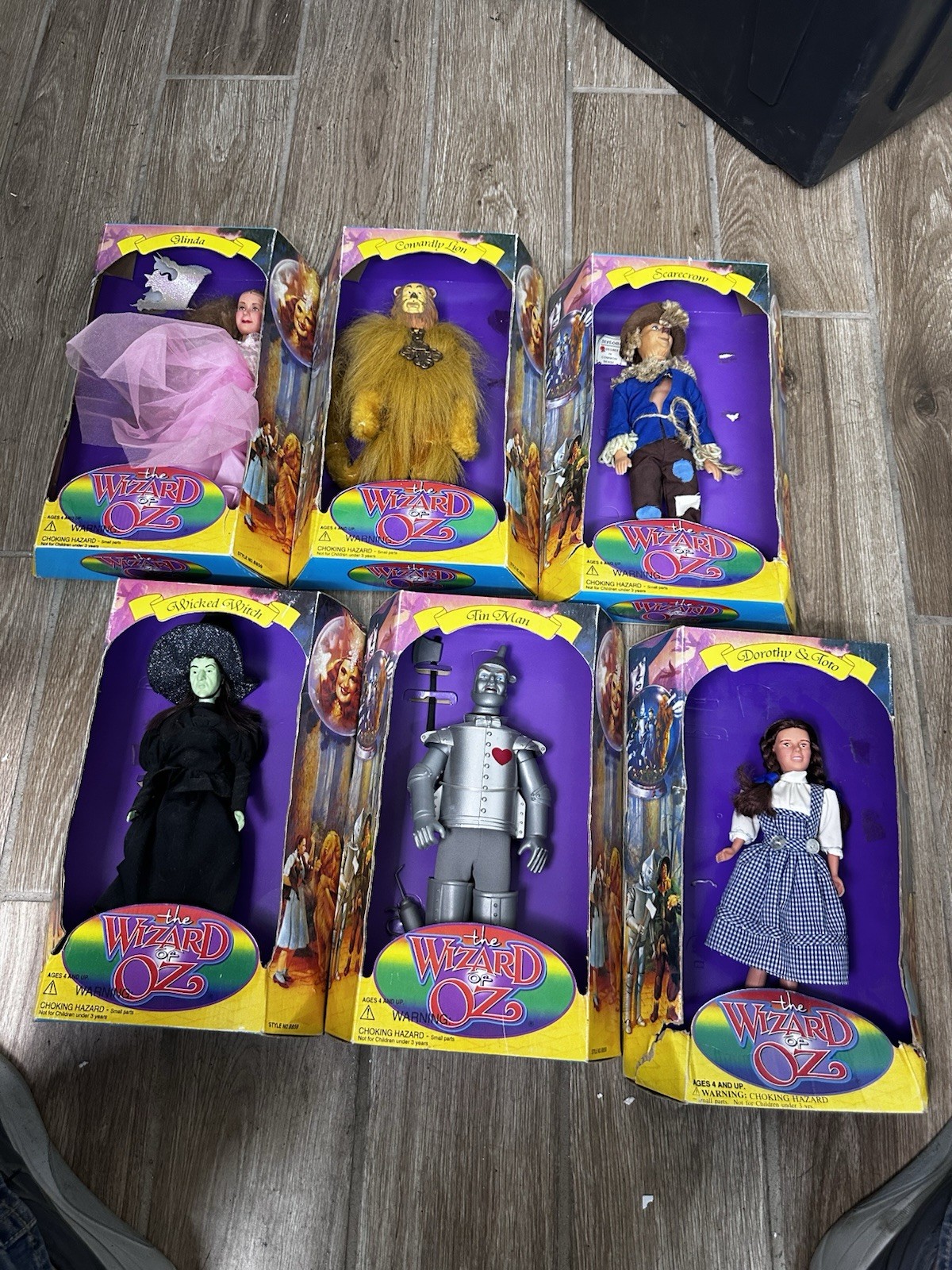 Lot Of  6 Dorothy Scarecrow Lion Tin Whitch