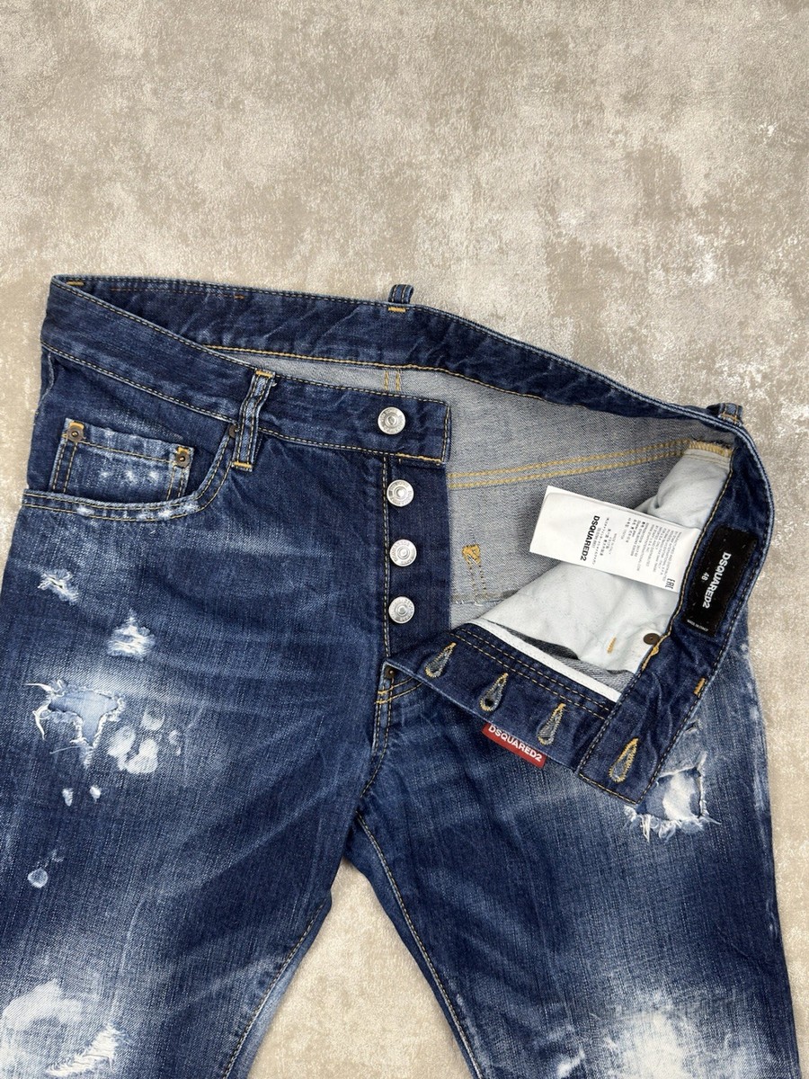 Dsquared2 Skater Jeans Distressed Painted Denim IT 48 Authentic