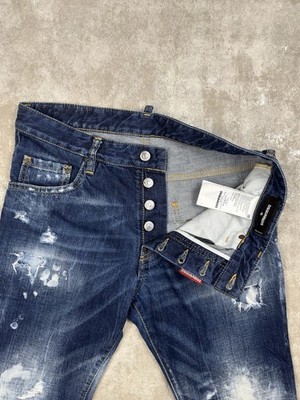 Dsquared2 Skater Jeans Distressed Painted Denim IT 48 Authentic