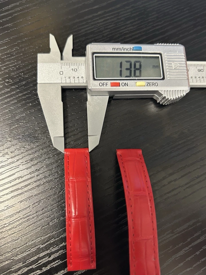 New Authentic Cartier 17.5-16mm Leather Red Strap - Image 2 of 4