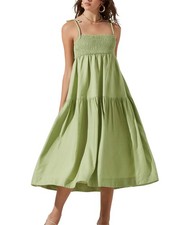 Astr the Label Womens Marlene Sleeveless Midi Dress, Green, XS