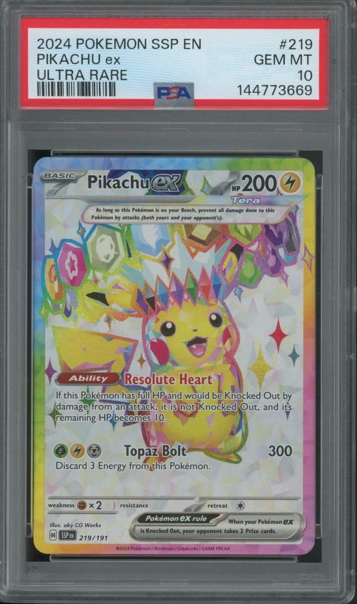 Collectible Individual Grade 10 Pikachu Pokémon TCG Card Games in