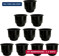 Plastic Black Boat Cup Drink Holders Insert With Drain For Boat Car Marine Rv4p