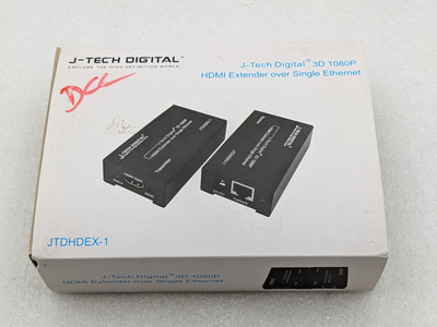 J-Tech Digital 3D 1080P HDMI Extender Over Single Ethernet Model JTDHDEX-1