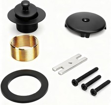 Brass Bathtub Drain Kit, Lift and Turn Tub Drain with Single Hole Overflow Facep