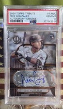 NICK GONZALES: 💥POP 1!  2024 Topps Tribute. Orange Rookie Auto PSA 10! PIRATES!