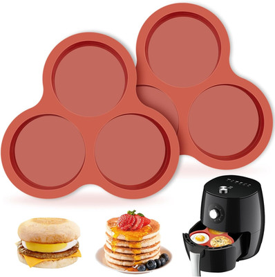 2-PK Air Fryer Egg Mold, 4 Inches round Egg Bites Silicone Molds, Air Fryer Baki