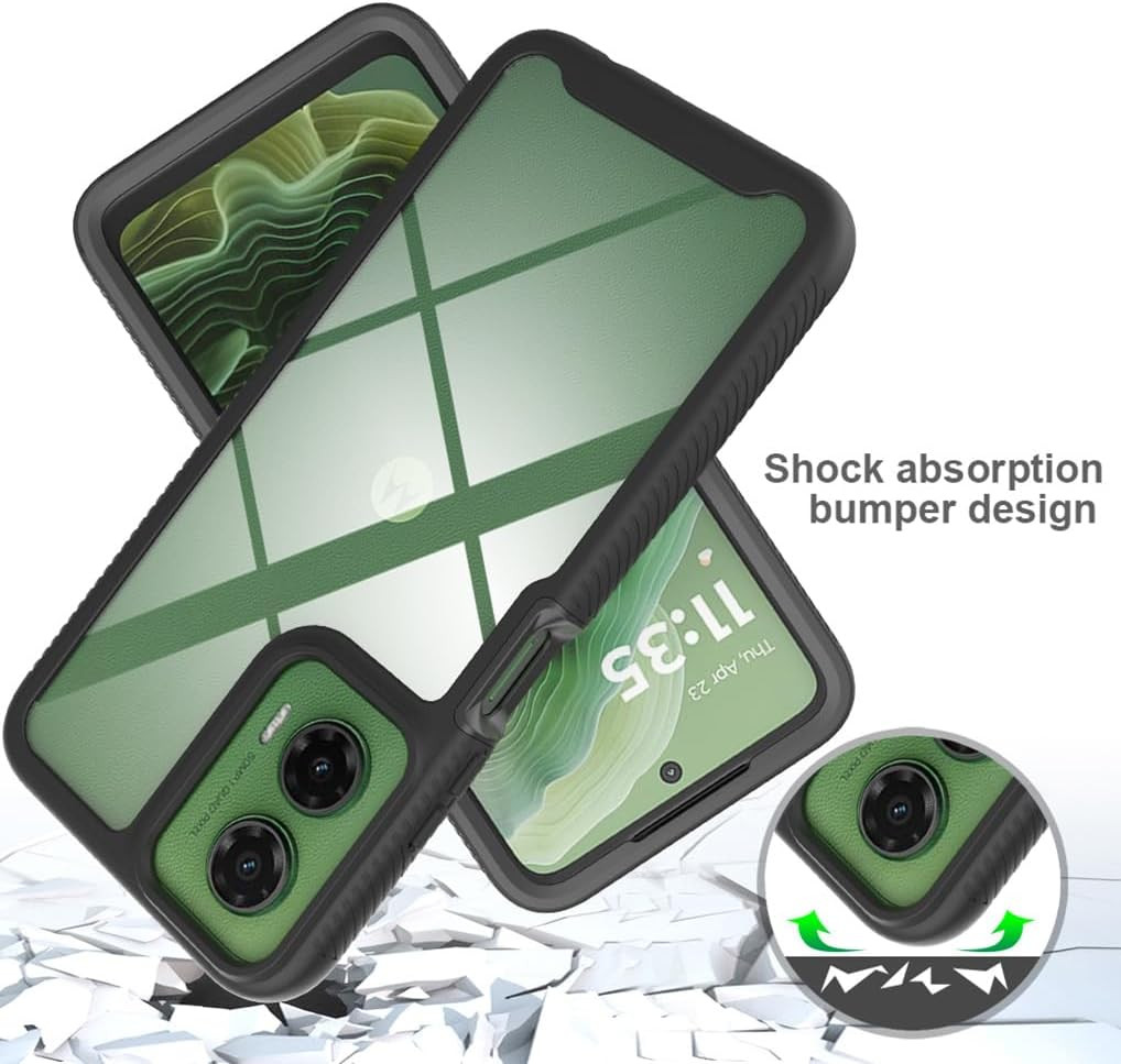 SEAHAI Trasparente Cover per Motorola Moto G35 5G, Rugged Custodia Full Body Antiurto Rigida PC Soft TPU Sottile Bumper Silicone Protettiva Case SEAHAI Trasparente Cover per Motorola Moto G35 5G, Rugged Custodia Full Body Antiurto Rigida PC Soft TPU Sottile Bumper Silicone Protettiva Case