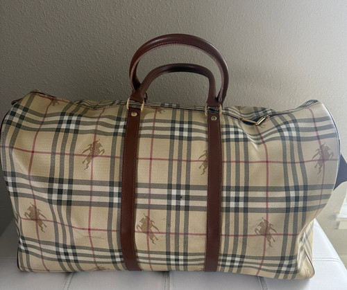 Authentic Burberry Vintage Nova Canvas Travel Bag