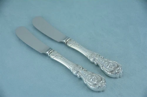 2 Reed & Barton Francis I Sterling 6-1/4" Paddle Blade Butter Spreader E Mono