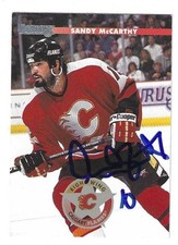 Signed SANDY MCCARTHY Calgary Flames 1996-97 Donruss card #42 w/COA