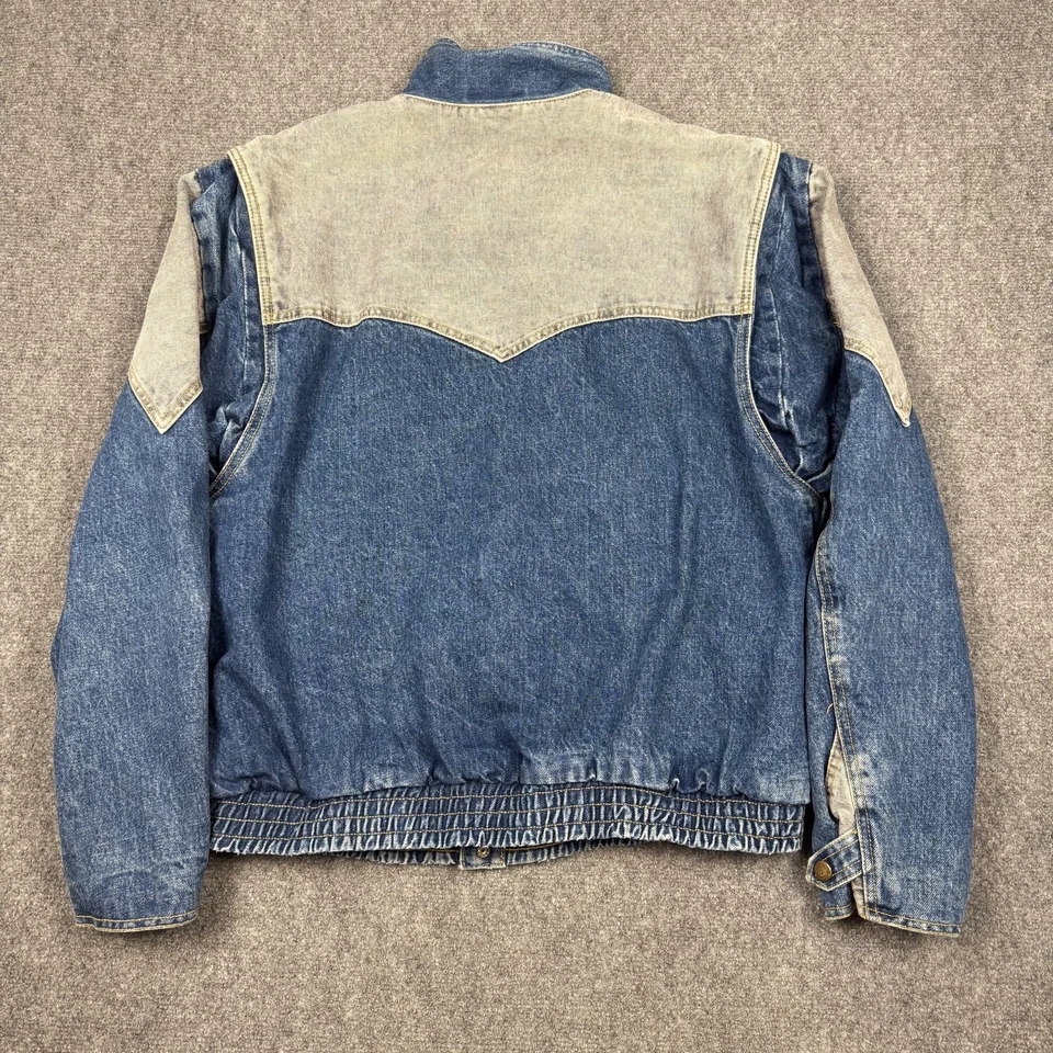 Vtg 80s GUESS Marty McFly Denim Jacket Men M Georges Marciano Made USA Blue Gray - Image 3 of 4