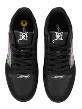 Ed Hardy EH Court 1 Men's US 9 Black Skull Tattoo Graphic Sneakers NWOB