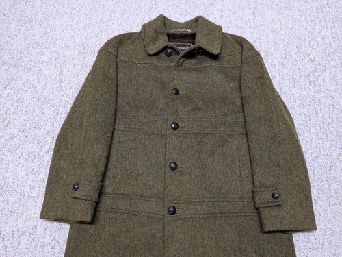 vintage 1960s 70s green MOHAIR overcoat 42 shaggy furry WOOL coat cobain sweater - Picture 10 of 14