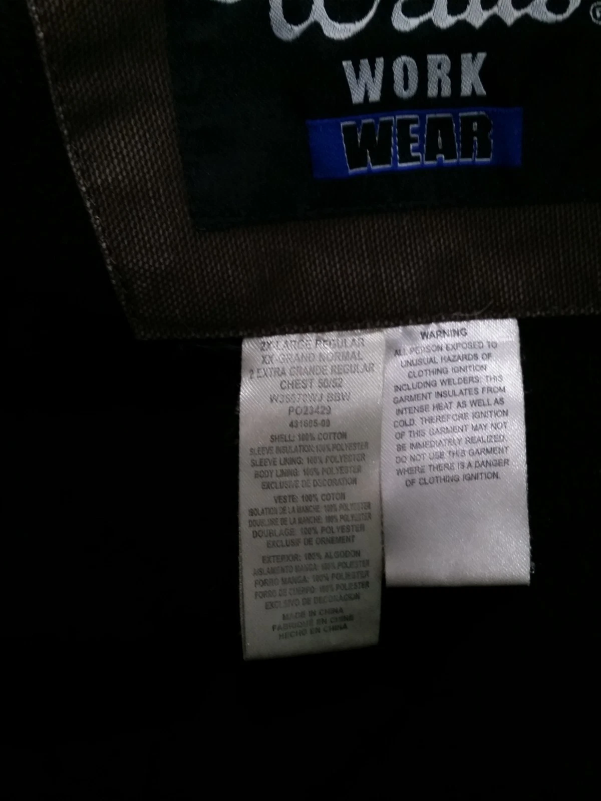 Vintage Men's Walls Workwear Jacket Canvas Hooded Bomber Fleece Lined Coat 2XL - product detail image 16