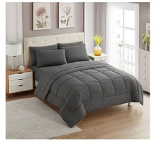Sweet Home Collection 5 Piece Comforter Set Bag Solid Color All Season Soft Down