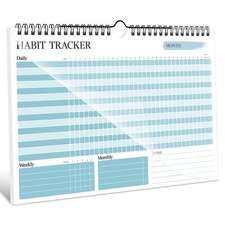 Listing image for Habit Tracker Calendar, 24 Undated Monthly A4 Habit Tracker Pad, Wire-Bound D...