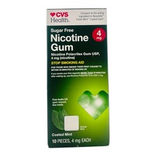 CVS Health Nicotine Gum Sugar Free Stop Smoking Gum 4mg -10 Pieces-