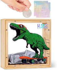 Piggy Bank for Kids, Wooden Framed Coin Bank