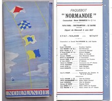LISTE PASSAGERS (500) CLASSE CABINE PAQUEBOT NORMANDIE 1937