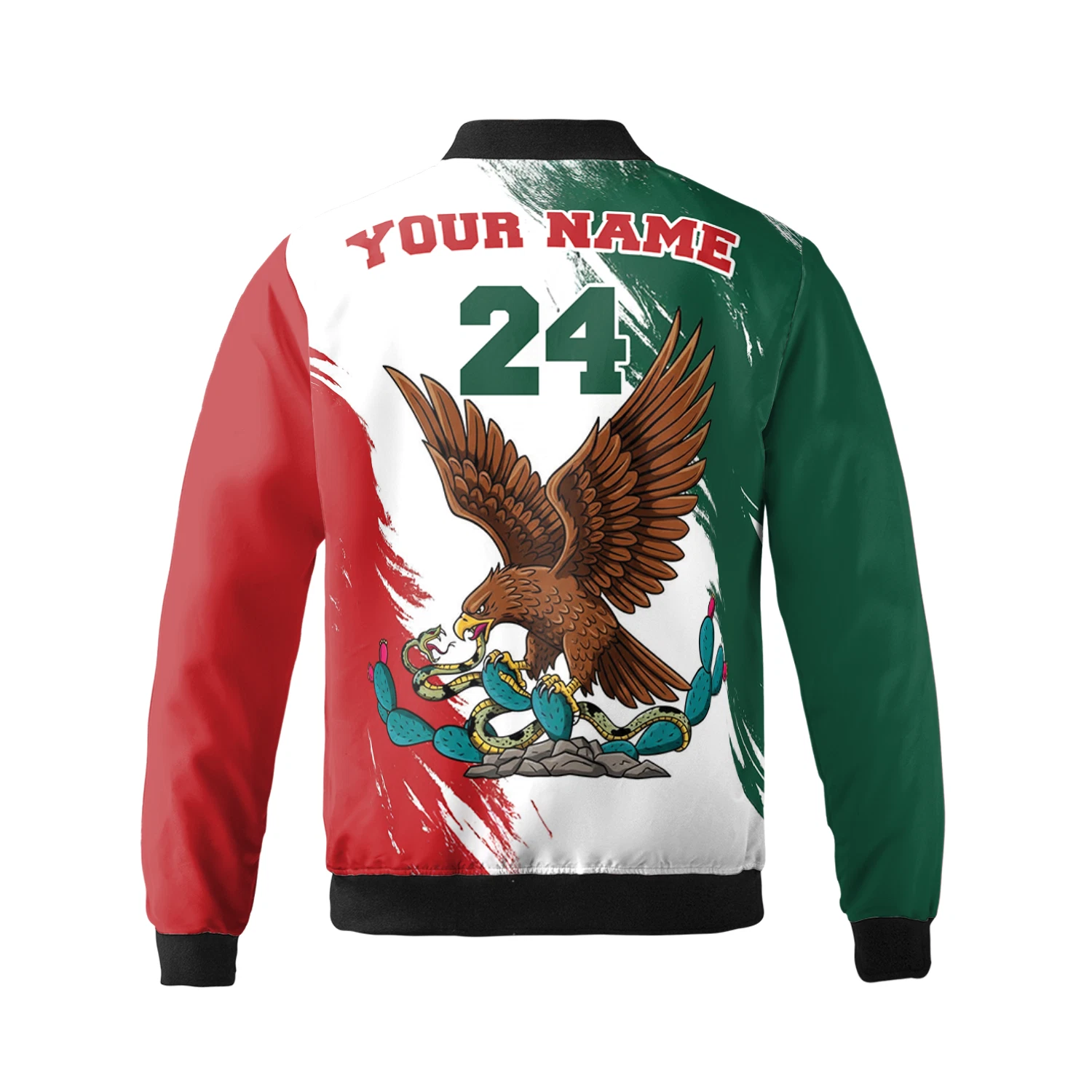 Personalized Mexico Flag Eagle Bomber Jacket