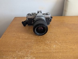 Olympus OM-1 MD Silver Chrome 35mm Film SLR Camera - 35-70mm F4 Zuiko Lens