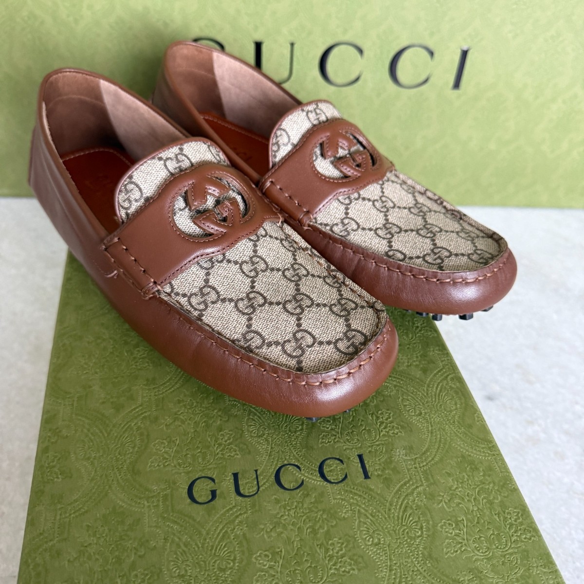 Gucci Men's Driver Shoe Interlocking G 730148 Gucci Uk 8, 9.5 & 10