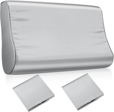 2 Pcs Silk Pillowcase for Memory Foam Neck Satin Pillow Case for Contoured Suppo