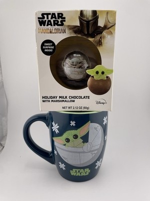 Star Wars Grogu Holiday Coffee Mug 25 oz w/ Milk Chocolate Marshmallow Treat