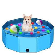 Foldable Dog Pool39" Collapsible Dog Kids Swimming Pool for Backyard Portable...