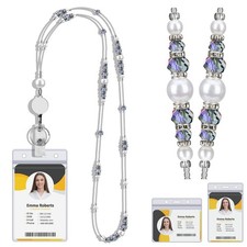 Lanyards for ID Badges and Keys, Retractable Badge Lanyard for Women, Beaded ...