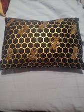 Black And Gold Bee Pillow