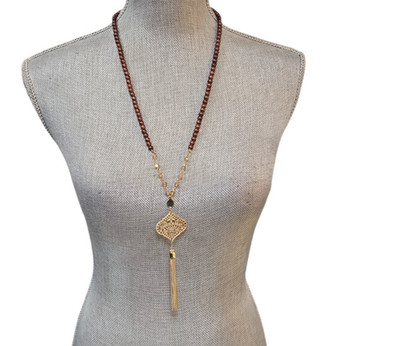 Express Women's Tassel Statement Necklace Gold Plated  NWT MSRP $29.90