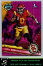 2023 Bowman University Chrome Pink Refractor Korey Foreman #190 USC Trojans