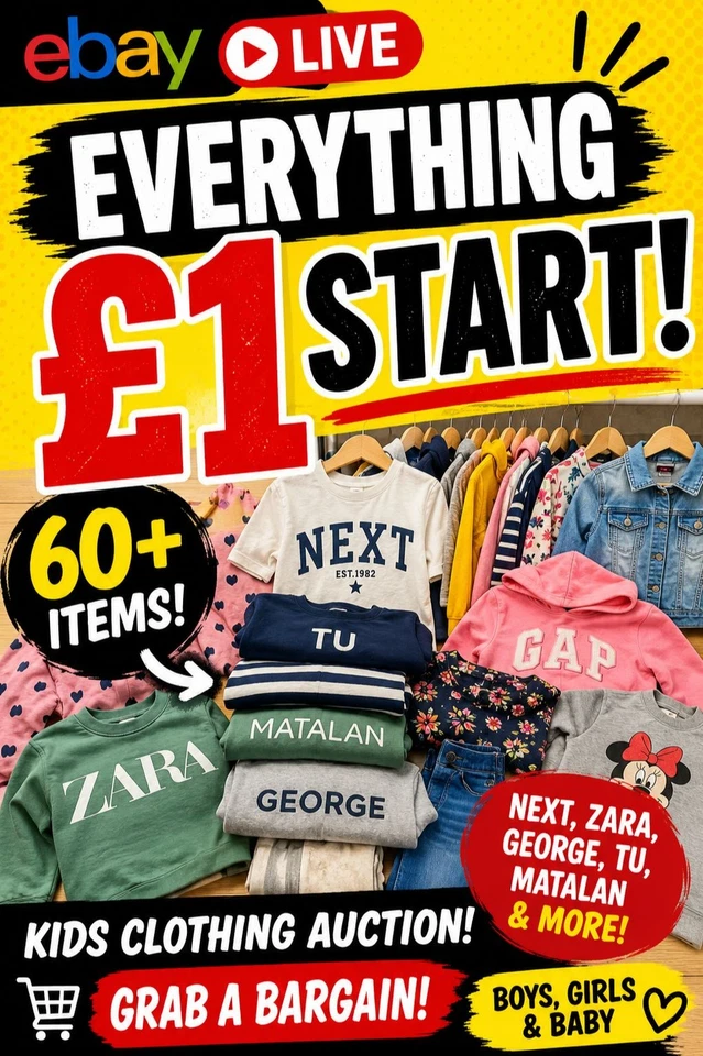 👕 Kids Clothes LIVE | 60+ Items | Every Item Starts at £1 | Bargains!
