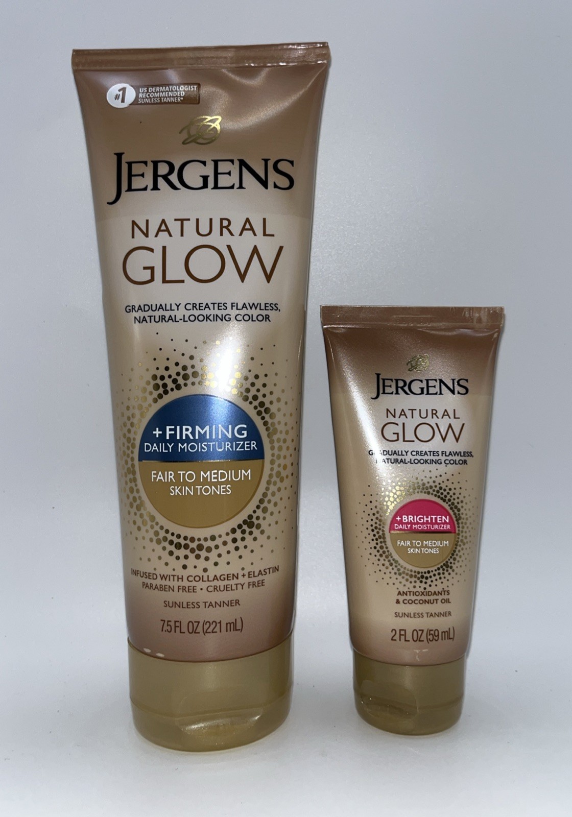 (Lot of 2) JERGENS Natural Glow Daily Moisturizer, Fair/Medium Tanner FREE SHIP!