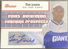 Tim Lewis 2005 Bowman Coaching Prospects Auto Autograph Rookie RC Giants