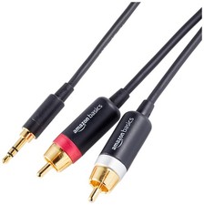 Amazon Basics 3.5mm Stereo Aux to 2 x RCA Audio Cable 4 Foot