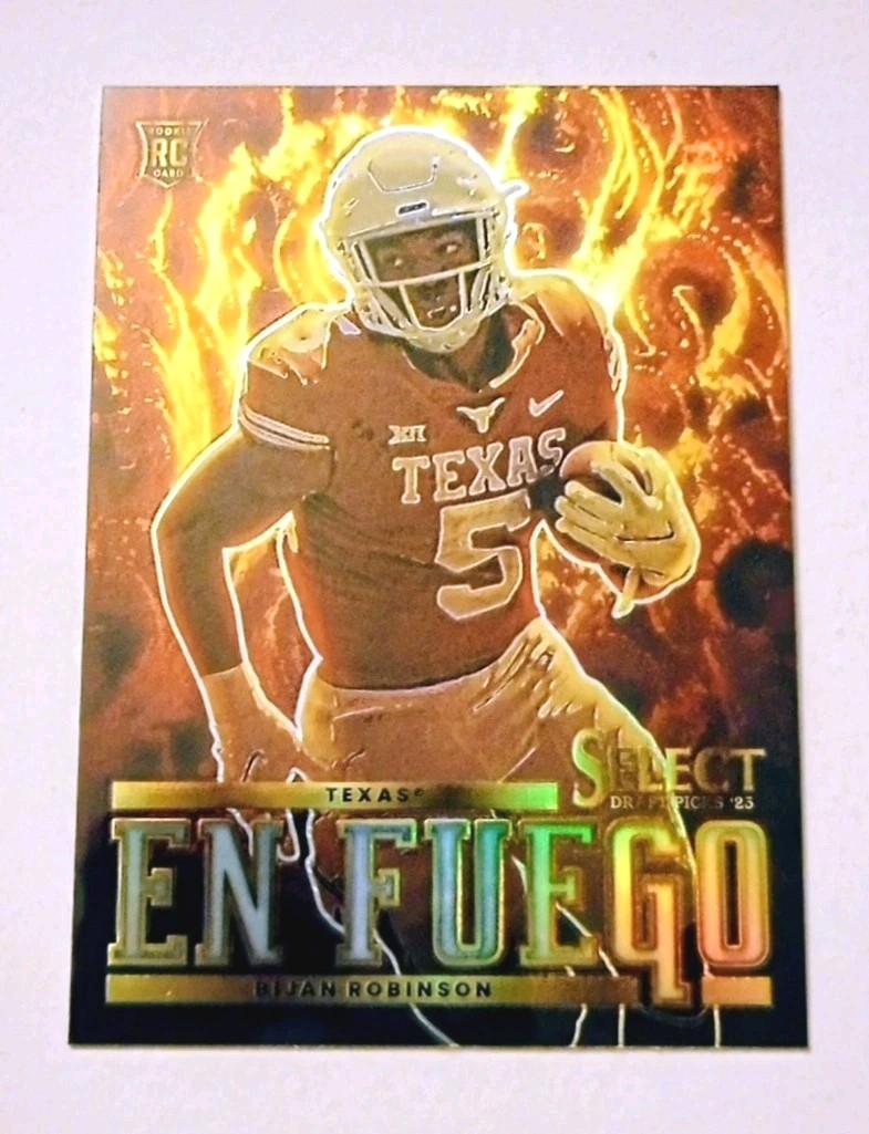 2023 Panini Select Draft Picks - En Fuego Bijan Robinson #EF-BR Silver Prizm...