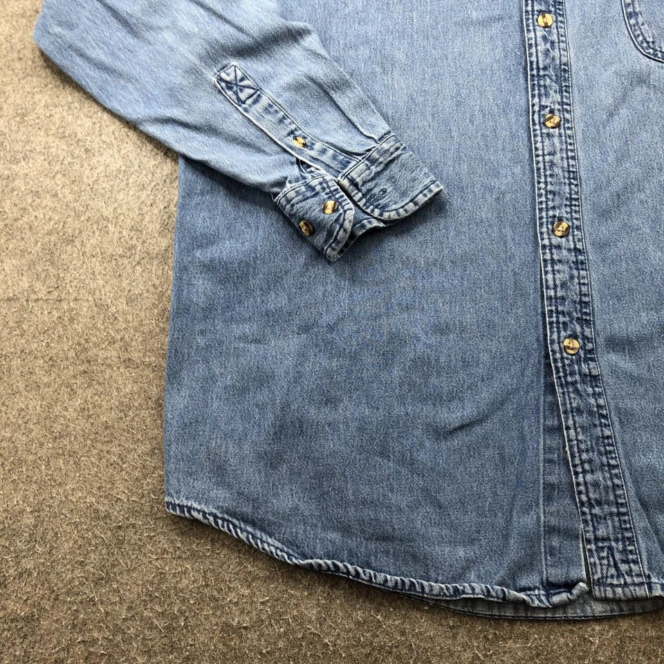 Camisa vaquera vintage para hombre mediana lobo bordada Smoky Mountains Tennesse Foto 2 de 4