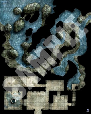 Auswahl Pathfinder Flip-Mat Battle Map : Flooded Dungeon City Gates Tavern u.a.