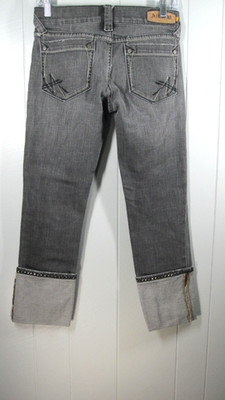 Allen B Jeans Women's 27 Cuffed Studded Ankle Cowboy Retro USA Western Edgy Y2K