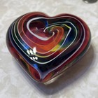 Glass Eye Studio Bohemian Heart of Fire Hand Blown Glass Paperweight Rainbow — photo 4
