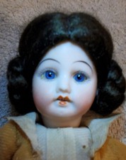 Sweet Antique German Bisque 9" Doll In All Original Factory Dress! 