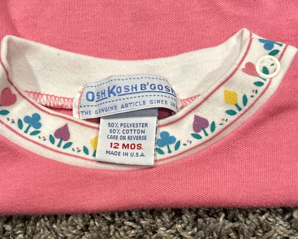 Camisa Oshkosh B’Gosh niñas talla 12 meses vintage Foto 2 de 4