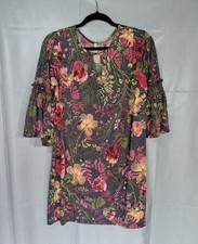 Gilli Romantic Floral Bell Sleeve Shift Dress SM Whimsigoth Gypsy